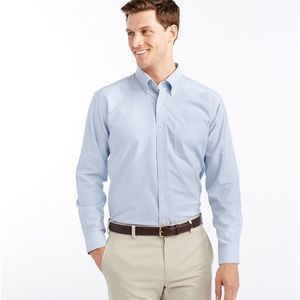 LANDS END SUPIMA NO IRON OXFORD FRENCH BLUE STRIPE SIZE 17-33